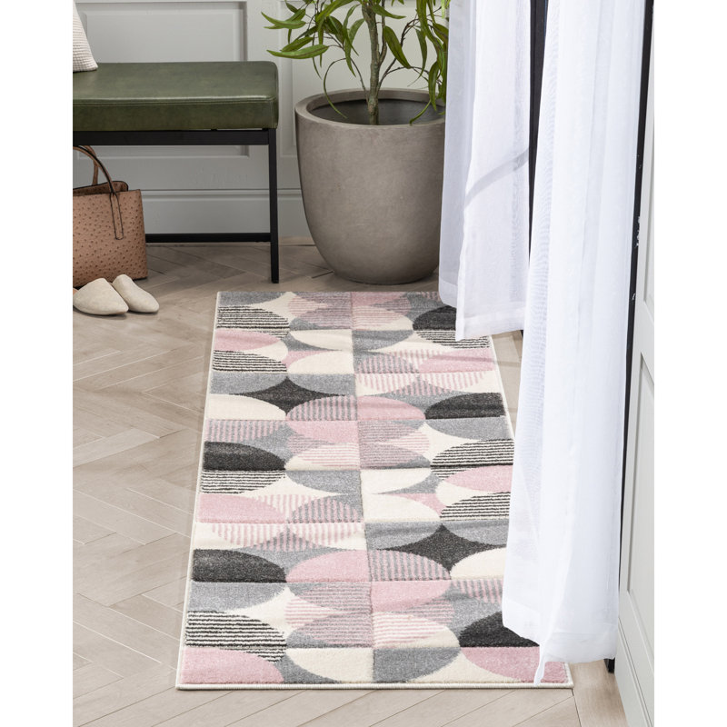 Astrid Geometric Synthetic Area Rug, Runner 67 x 220 cm