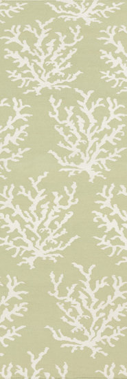 Tapis lime / beige en laine tissé à la main Boardwalk, Tapis de couloir 2 pi 6 po x 8 pi