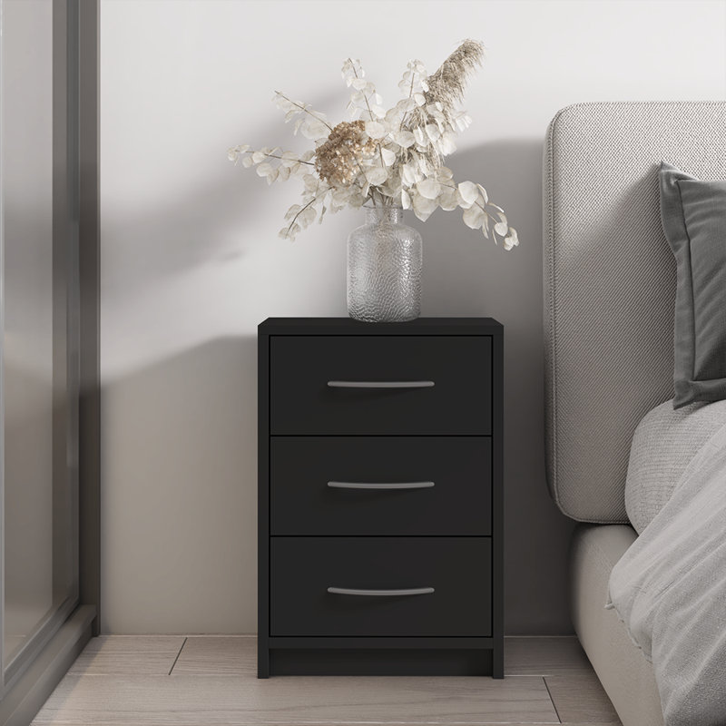 Xally 15.2" Nightstand with Matte Finish, Black