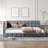 Full Size Upholstered Daybed/Sofa Bed Frame-Gray, Velvet