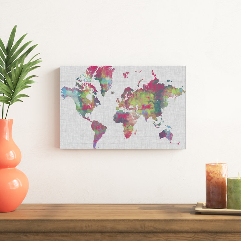 Impasto carte du monde, H 12 po x l 18 po x P 1,25 po