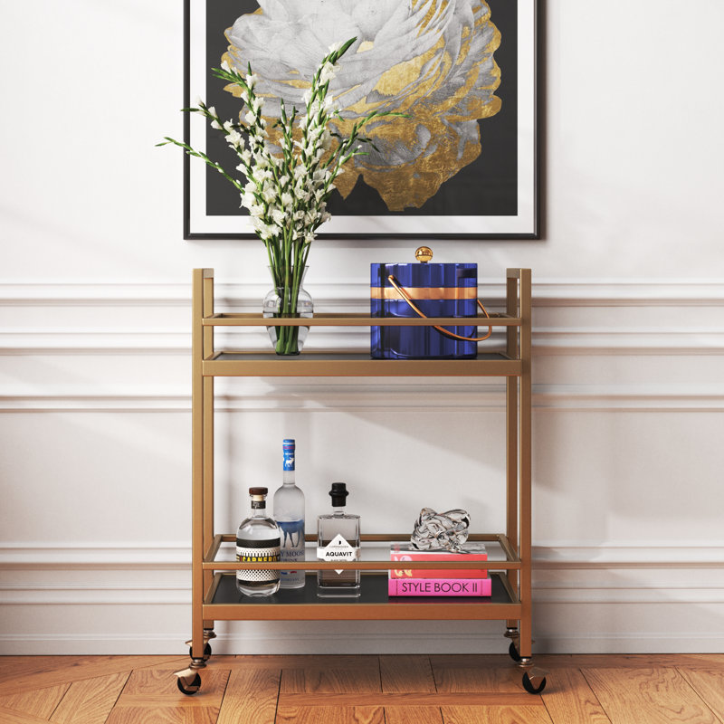 Emily Metal Bar Cart, Gold