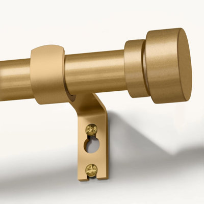 80-148cm Gold Metal Curtain Rod, Extendable Curtain Pole for Eyelet Curtains