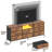 63 Inch Dresser For Bedroom, Long Fabric Dresser With LED Lights, Dresser For Closet With 8 Drawers, Large TV Stand For 55, 65, 70 Inch TV, Entertainment Center With Storage, Rustic Brown