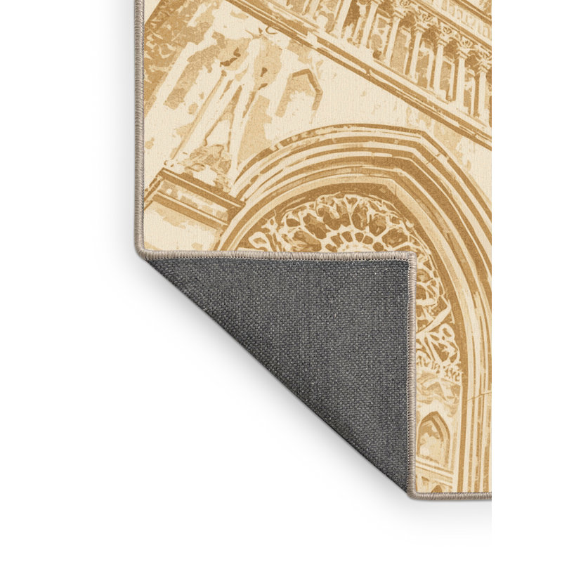 Tapis doux en peluche doux à motif cathédrale Notre Dame, 6 X 9