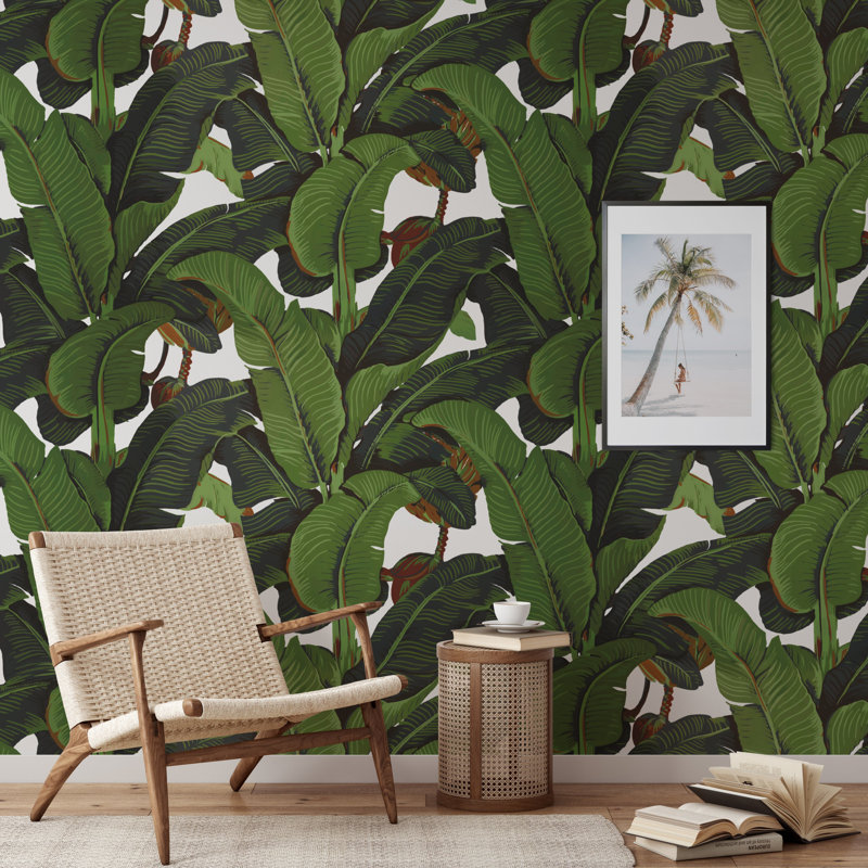 Green Banana Leaf Tropical Wallpaper