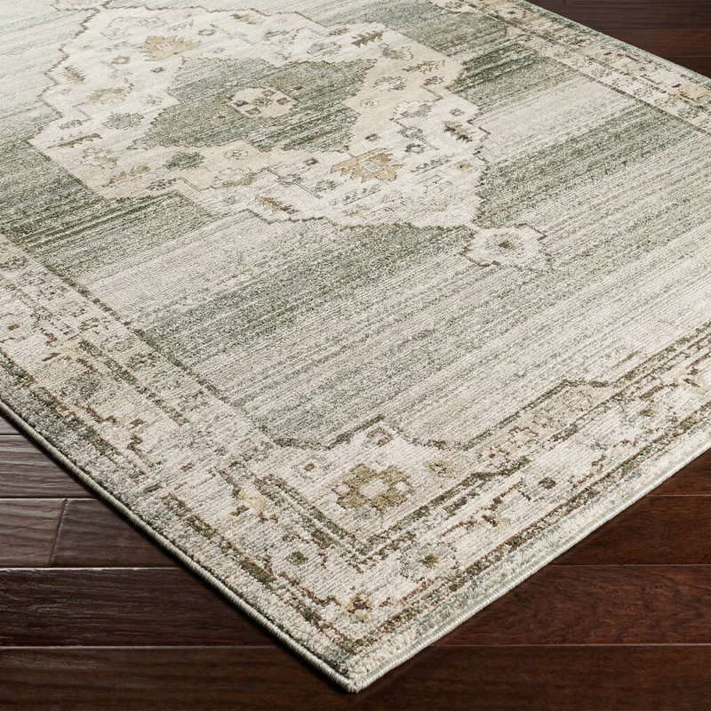 Moroccan Area Rug, Light Grey/Off-White/Olive/Tan/Taupe, Rectangle 152 x 225 cm