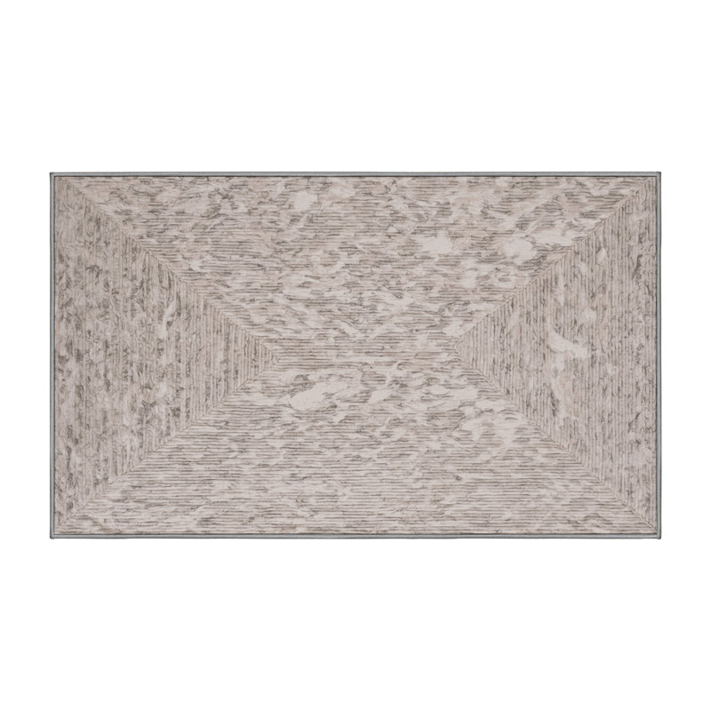 Machine Washable Gray Area Rug, Rectangle 7' x 9'