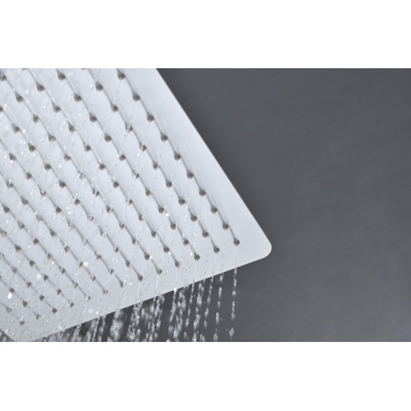 Pomme de douche carrée en acier inoxydable 304, Blanc
