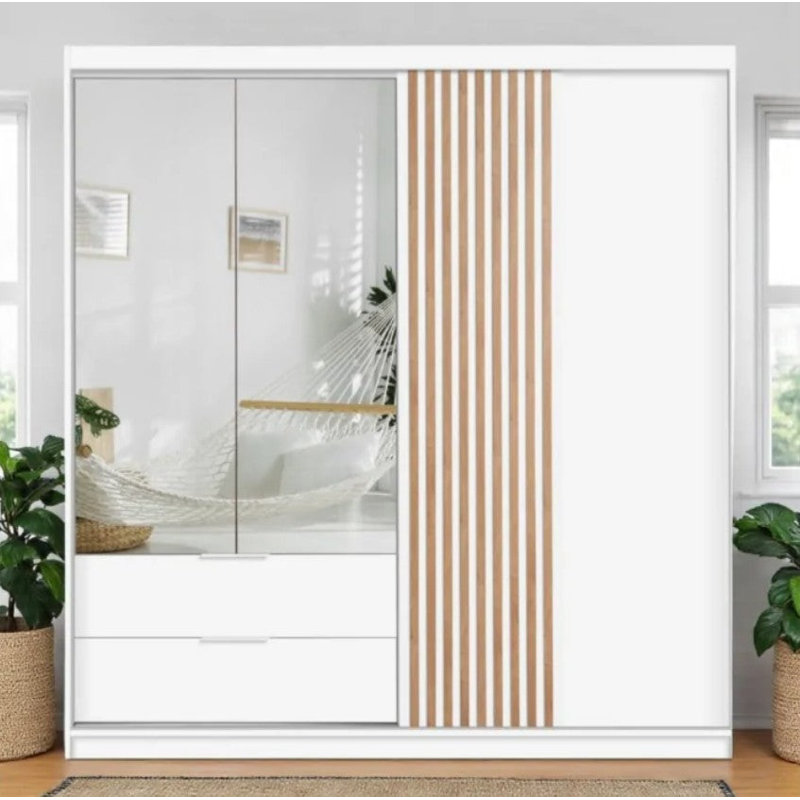 Bionda Manufactured Wood Wardrobe, White