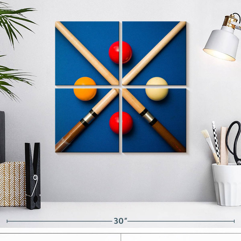 Senne Pool Ball And Sticks, 18" H x 18" W