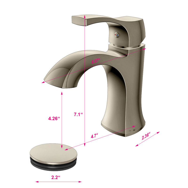 Single Hole Bathroom Faucet with Premium Brass Construction, Easy Install Lead-Free Design for Sink, Bathtub, Shower