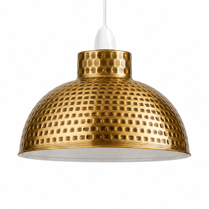 Aryansh 16.5cm H Metal Bowl Pendant Shade ( Screw On ), Yellow Brass
