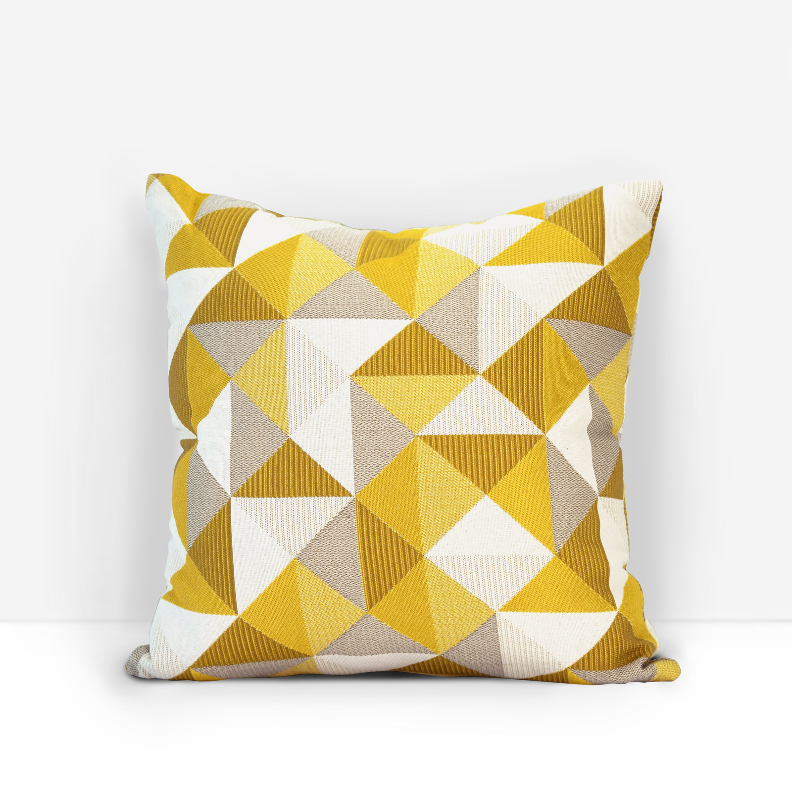 Pacifica Geometric Indoor/Outdoor Throw Pillow, Ruskin Yellow, 18" x 18"