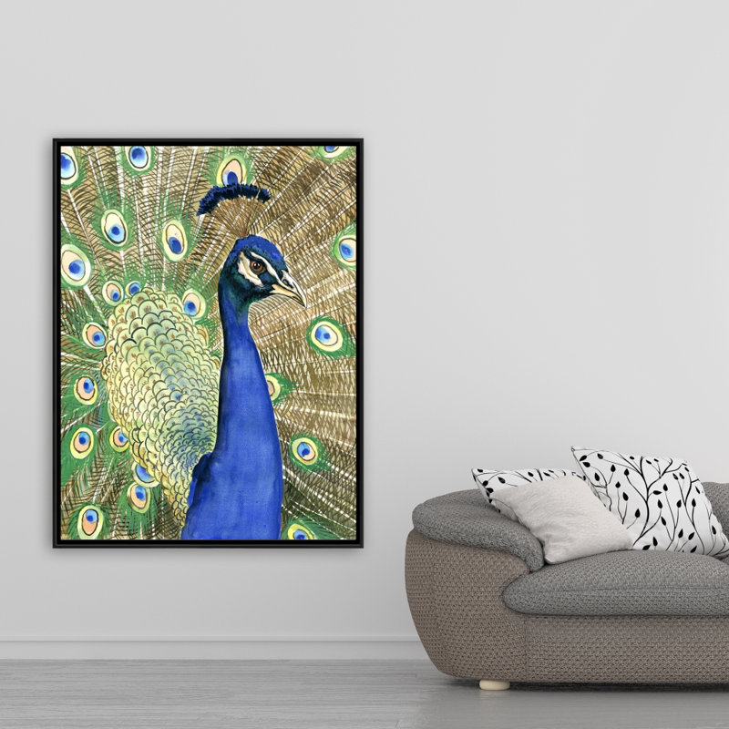 Peacock Print On Canvas, 48" H x 36" W