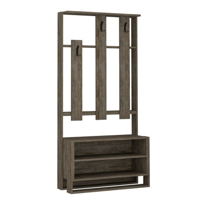 Cannes 90 cm W Hall Tree with Storage Bench and Shoe Storage