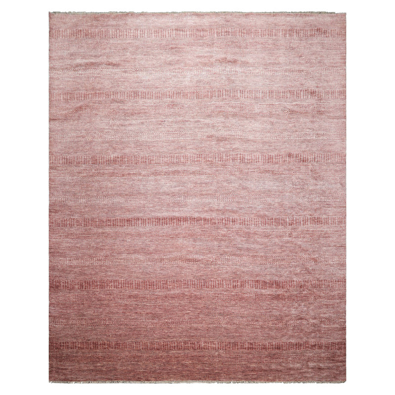 Tapis tibétain en laine noué à la main Raspberry, Rectangle 10 pi x 14 pi