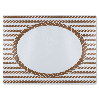 Rope Border Glass Chopping Board