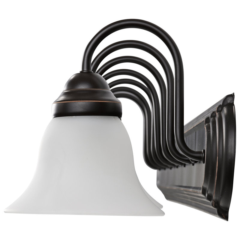 Éclairage de salle de bain à intensité variable 7 lumières Turcotte, 100 W (non incluse), Albâtre, Bronze vieilli