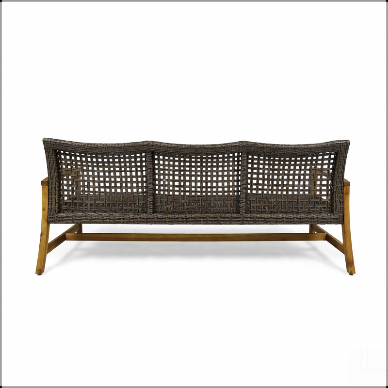 HAMPTON WOOD + WICKER 3 SEATER