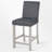5 Piece Counter Height Table Set, Wooden Kitchen Table Set With Square Table And 4 Upholstered Chairs, Counter Height Dining Table With Crystal Decoration And Chair Set, Silver Grey-1630950192-1630950199