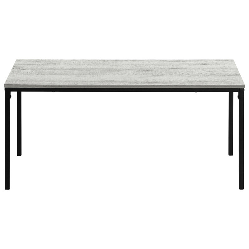 Accent Living Room Table, 40"L Rectangular, Gray Laminate, Black Metal Construction Rectangular Laminate Side 40"L, Legs, For Use