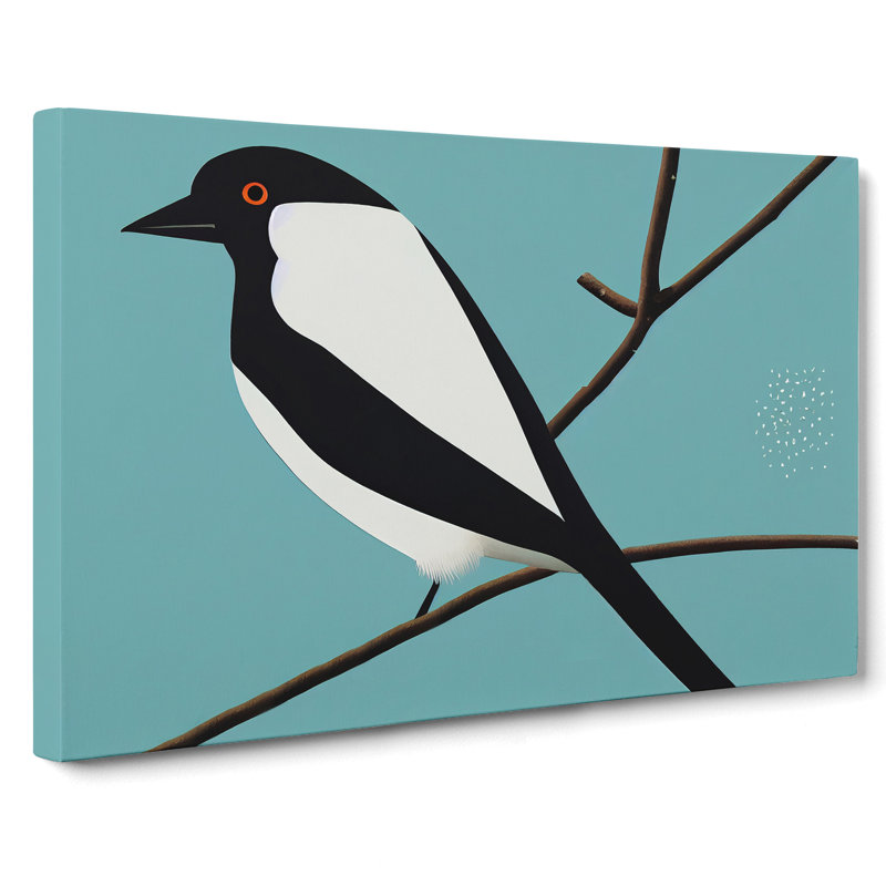Magpie Bird Abstract Vol.1 - Wrapped Canvas Print, 35cm H x 50cm W x 3cm D