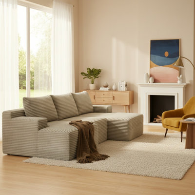 Canapé modulaire en U en forme de nuage avec siège profond, aucun assemblage requis, canapé-lit modulaire pour salon, chambre à coucher, appartement
