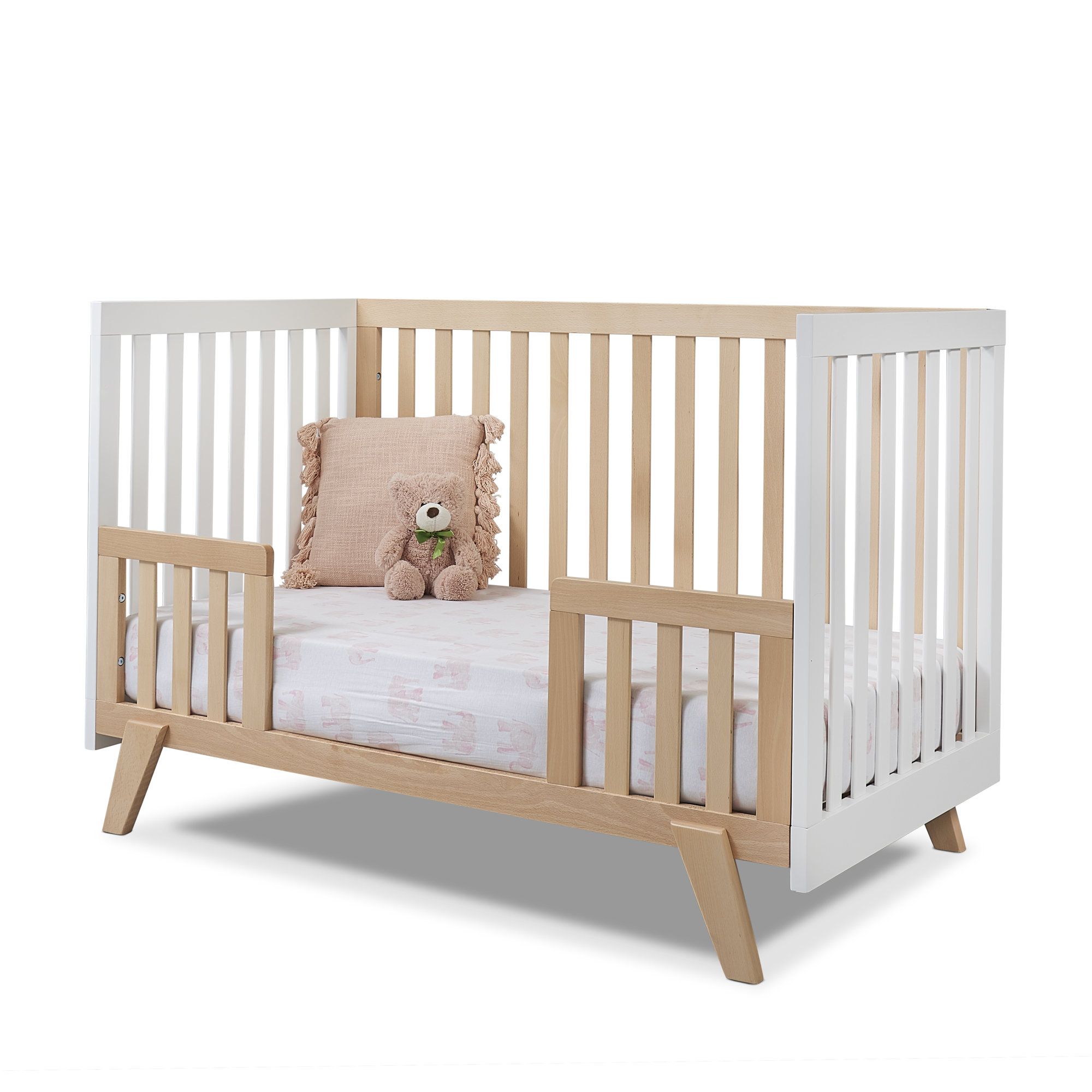Sorelle Luce 2-in-1 Convertible Crib, Natural/White