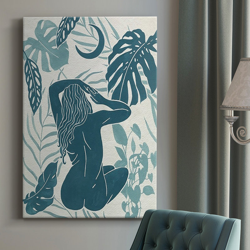 Toile tendue avec châssis Moon Gazer IV - prêt à accrocher, H 18 po x l 12 po x P 1 po