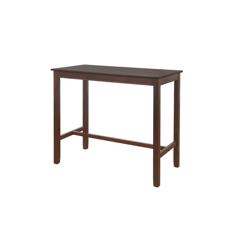 Bartonville Solid Wood Base Pub Table, Brown, 42" H x 47.25" L x 23.75" W