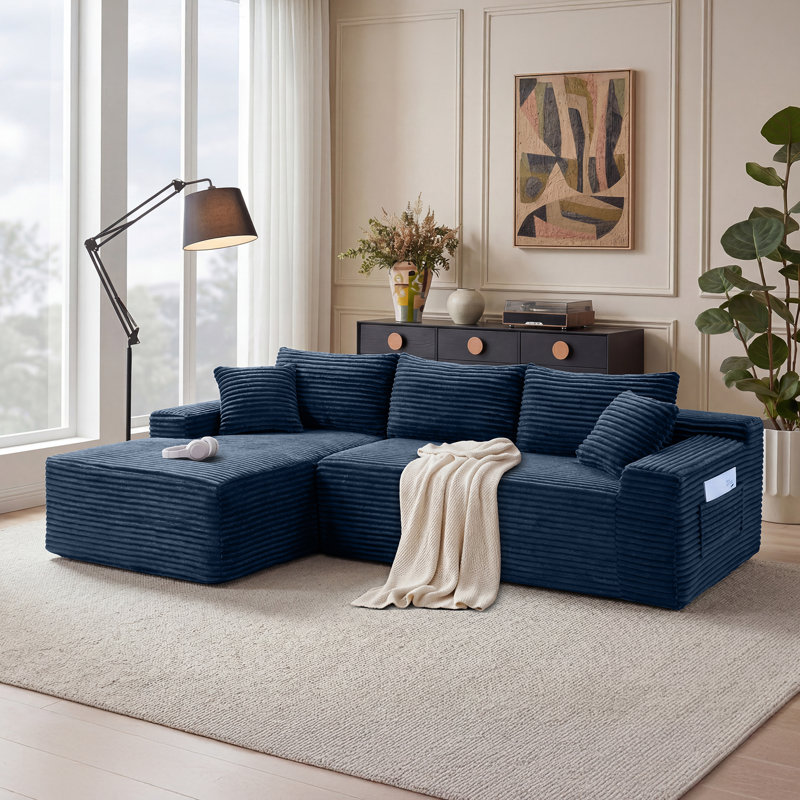 Canapé modulaire 106,3 po Cloud, H 33 po x l 106,3 po x P 69 po, Blue