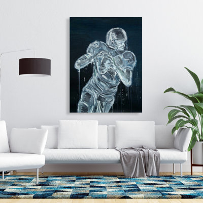 Football player - Blue Man Canvas Art for Home Decor