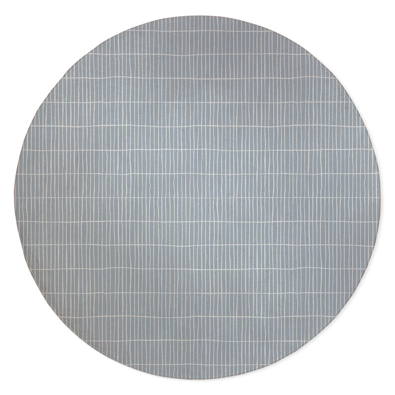 Snow Fence Non-Slip Outdoor Rug, Round 5'