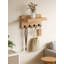 Porte-clés mural en bois avec tablette et 4 crochets, rangement pour clés, courrier et décoration intérieure-1354159543