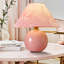 Lampe de table 11,81 po en forme de flocon de neige rose brillant avec abat-jour en tissu-636024537