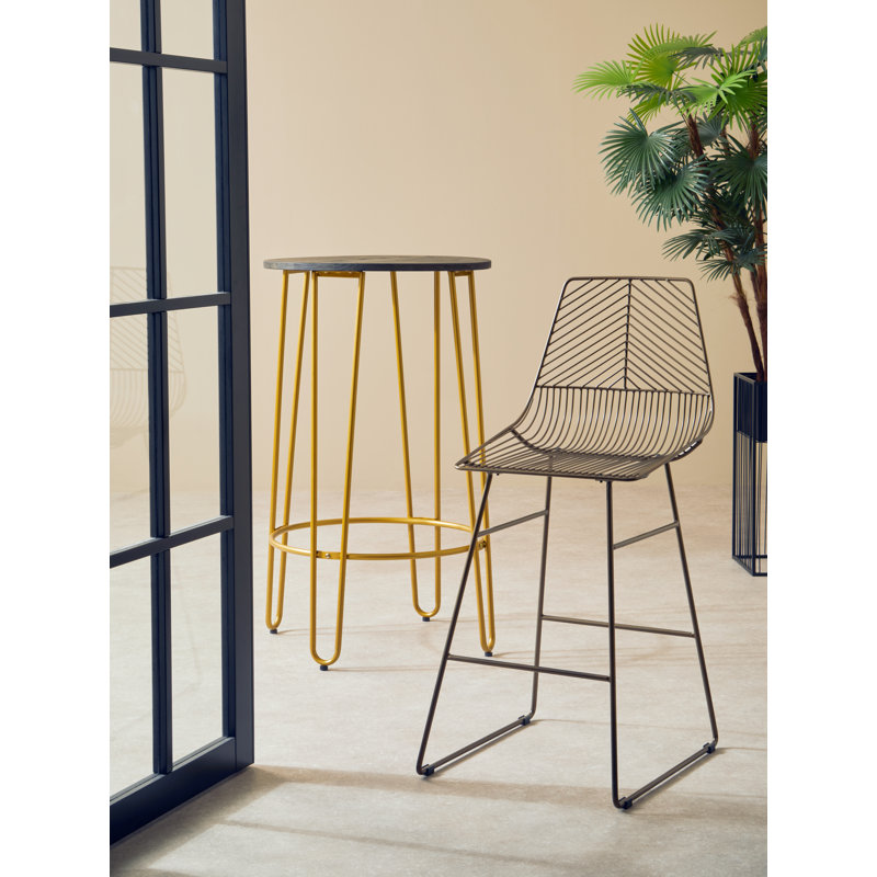 Aileen Steel Outdoor 65.5cm Counter Stool, Bronze