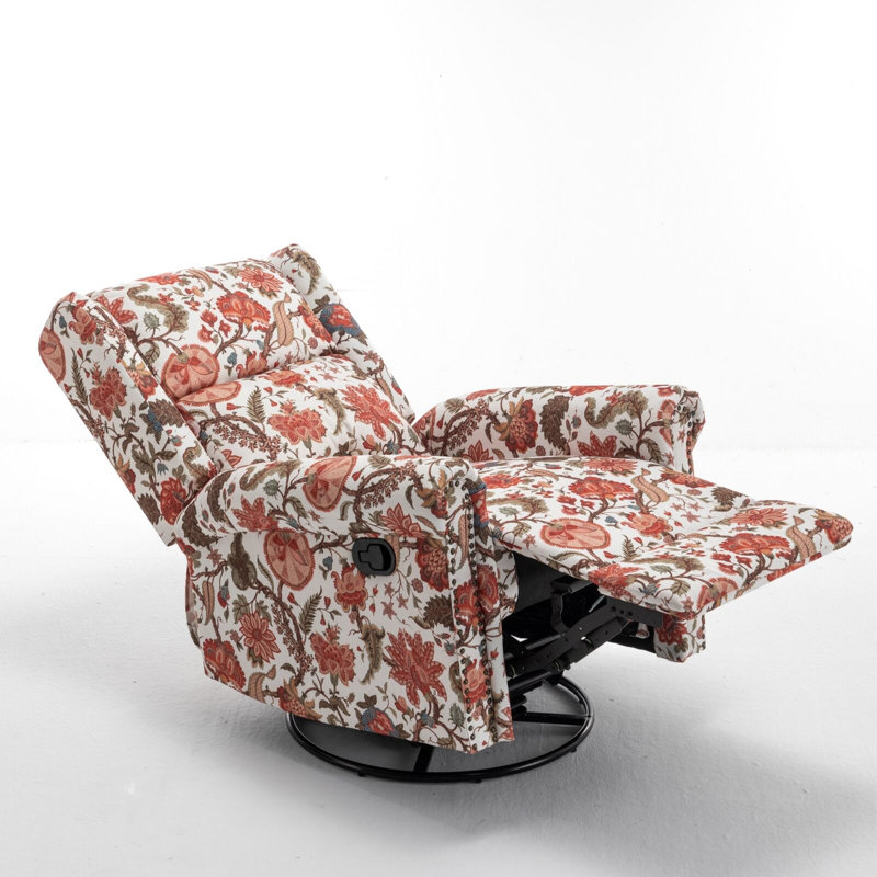 Quantico 92cm Wide Swivel Wing Chair Recliner, Red