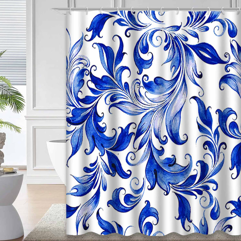Rideau de douche abstrait à aquarelle abstraite avec 12 crochets, L 72 po x l 78 po