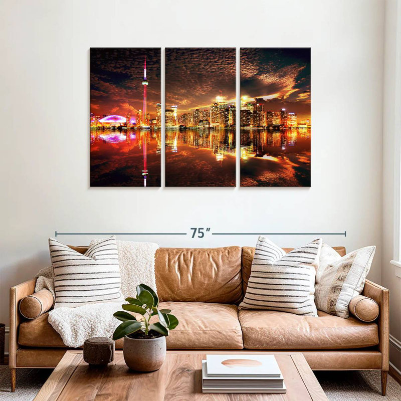 Rorry Glowing Toronto Skyline, 36" H x 57" W