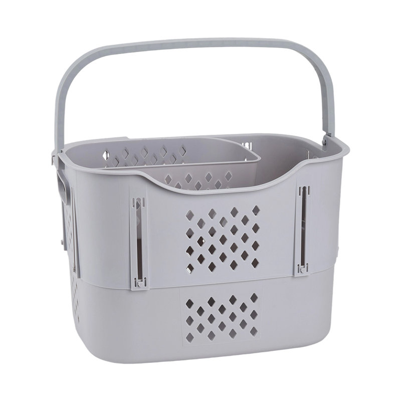 Plastic Laundry Basket, Grey