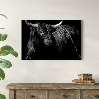 "Brindle Rodeo Bull" par Julie Chapman, reproduction d'art sur toile