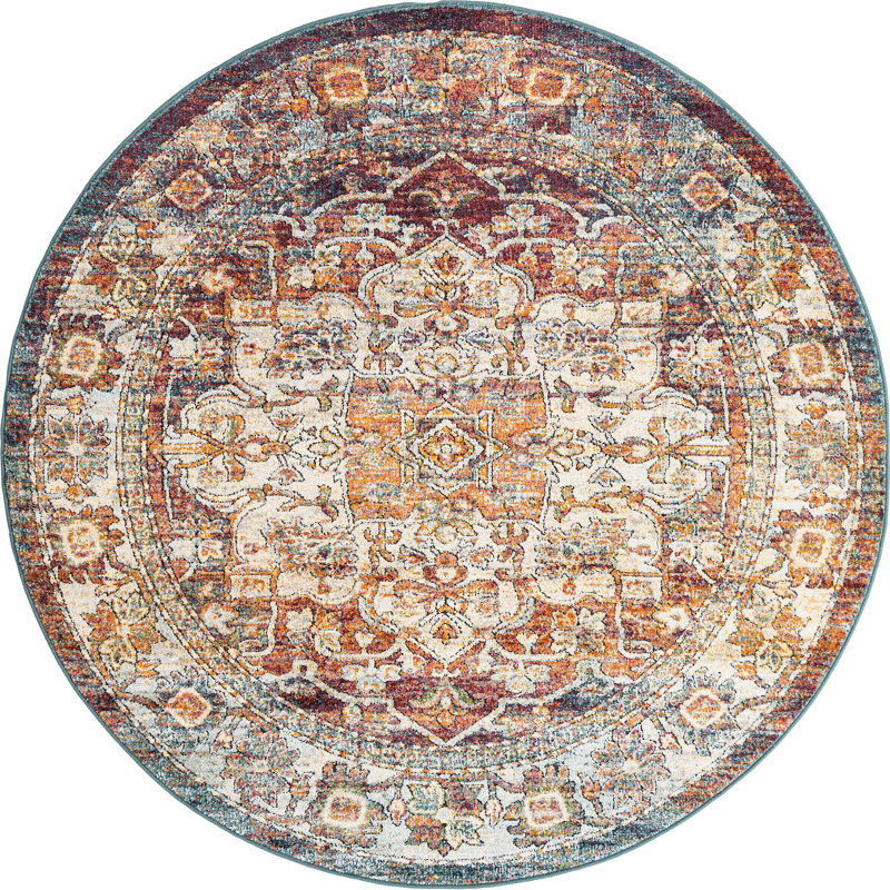 Charian Oriental Indoor Rug, Round 6'