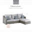 Canapé modulaire extérieur avec rangement Elle Decor Vallauris, gris