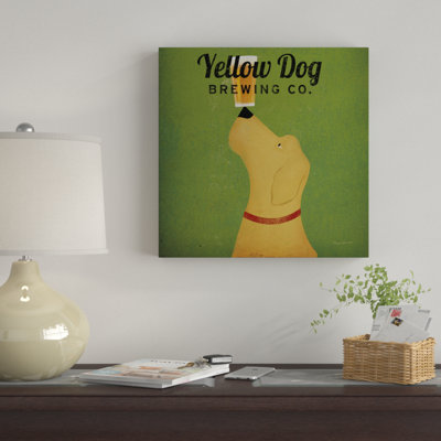 « yellow dog brassing co square », reproduction d’impression sur toile tendue