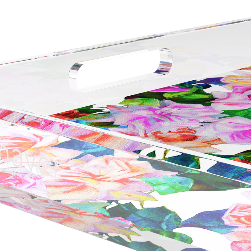 Passion Intenso Acrylic Square Decorative Tray, 18"W x 18"D x 2"H