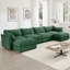 Canapé en U à 4 places avec 2 repose-pieds mobiles, canapé modulaire surdimensionné avec tiroirs de rangement, vert chenille-1507442186