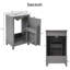 Petit meuble-lavabo moderne de 20 po avec lavabo en céramique et 1 porte à fermeture en douceur-97699501