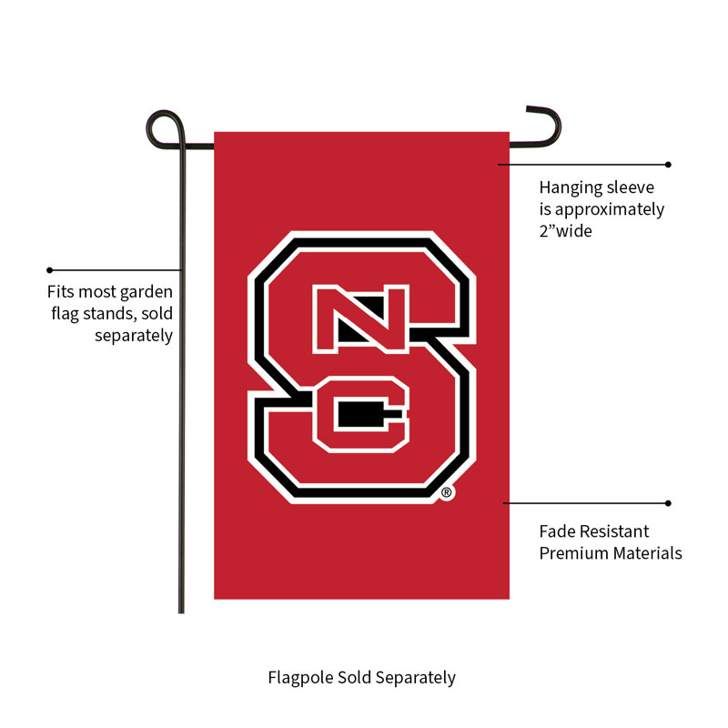 Double Sided 18'' H x 12.5'' W Nylon North Carolina State Garden Flag