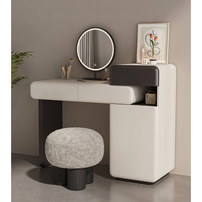Table de coiffeuse luxueuse en bois de style italien combinée à une armoire à tiroirs